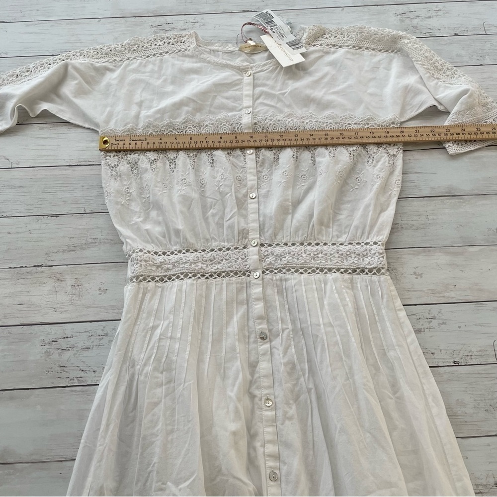 LOVESHACKFANCY Women's Beth Dress, White, L - Picture 15 of 15